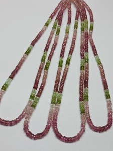 Turmalina natural multicolor facetada en forma de heishi / cuentas facetadas en forma de neumático para diseñar conjuntos de joyería atractivos - Product Image 4