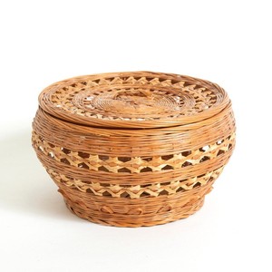 Cajas de bambú para repostería, cajas de almacenamiento tejidas, contenedores para pasteles y frutas, mejor precio, cestas hechas a mano con tapa. - Product Image 1