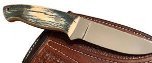 Couteau utilitaire à lame fixe en acier inoxydable fait main, manche personnalisé en corne d'os, outil artisanal EDC - Product Image 2