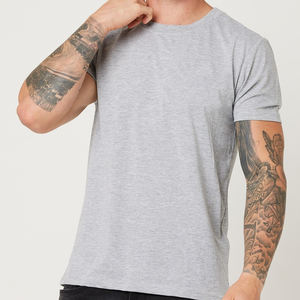 Camiseta de manga corta de alta calidad, corte ajustado, con impresión de logotipo personalizado, lavada, transpirable, de algodón, con cuello redondo, para hombre. - Product Image 6