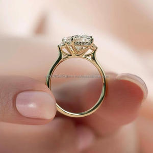Anillo de compromiso/boda unisex de oro blanco de 14k con diamante de corte radiante cultivado en laboratorio IGI, engastado a mano, estilo vintage, para fiesta de aniversario - Product Image 4