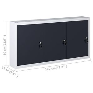 Armoire à outils murale de style industriel en métal gris et noir avec des caractéristiques durables - Product Image 6