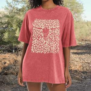 Camiseta Blanca con Logotipo Personalizado, Impresión DTG, 100% Algodón, Estilo Desgastado para Mujer, Lavado Ácido, Vintage, Unisex, Oversize, Hombros Caídos - Product Image 4