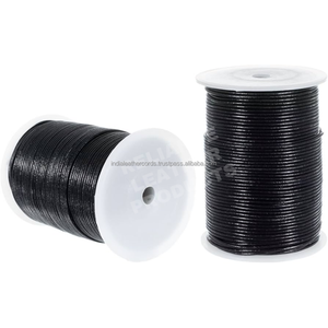 Bobine de cuir véritable noir de 1,5 mm pour la fabrication de bijoux, artisanat DIY, bracelets, porte-clés, composants faits à la main, type de produit - Product Image 1
