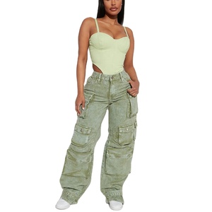 Wholesale Fashion Ripped Jeans <b>Womens</b> Denim Pants Side Pocket New <b>Trouser</b> Pant for Woman Cargo Pant Jeans With Custom Design - Product Image 4