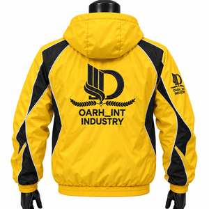 Veste coupe-vent jaune à capuche pour homme OARH_INT INDUSTRY, respirante, séchage rapide, coupe-vent, fermeture éclair, style sportif, hiver - Product Image 5