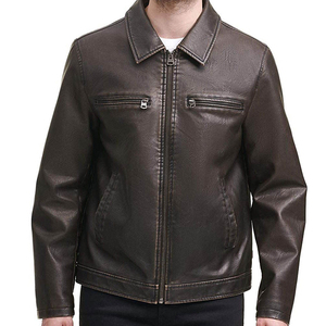 Chaqueta de Cuero para Hombre Estilo Universitario Clásico con Cierre, Chaqueta de Cuero al por Mayor para Hombre - Product Image 4