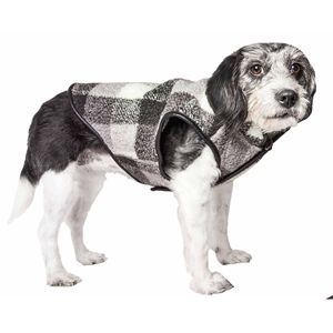 Cappotto Isolante Classico a Quadri per Cani in Nero, Abbigliamento per Animali Domestici - Product Image 1