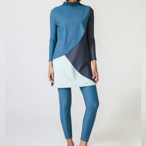 Ensemble Burkini Islamique Uni à Manches Longues pour Femme, Coupe Haute, Une Pièce, Respirant, Spandex/Nylon de Haute Qualité, Religieux - Product Image 1