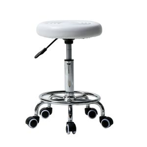 Height <b>Adjustable</b> Mobile Swivel <b>Bar</b> <b>Stool</b> with PU Leather Padded Round Seat and Lines 360 Rotation <b>Bar</b> <b>Stool</b> - Product Image 1