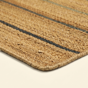 Tapis moderne en laine rayée jaune moutarde Horizon Safran, tufté à la main, antidérapant et écologique, pour salon et hôtel - Product Image 6