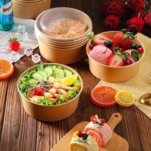 Hot sale 2026 Custom Size Accepted Factory 750ml 1000ml Eco Friendly Noodle Soup Salad Bowl Kraft Paper Disposable Serving Bowl - Product Image 2