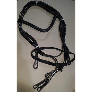 Brida Inglesa de Cuero para Caballo con Cristales Negros MH Global Exports MH-HB-89 Logotipo Personalizado Disponible - Product Image 6