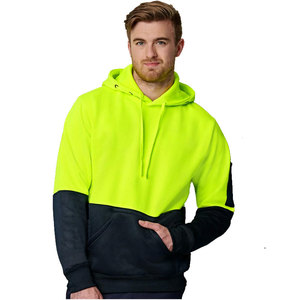 Sweat à capuche de travail haute visibilité en polyester réfléchissant pour homme, uniforme de sécurité imperméable et respirant avec fermeture éclair frontale - Product Image 1