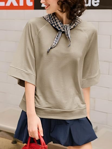 Sweat-shirt à col rond haut de gamme pour femme, le plus vendu, personnalisable OEM, vente en gros, manches trois-quarts, pull décontracté, fabricant de vêtements de mode - Product Image 5