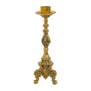 Fancy <b>Brass</b> Crystal <b>Candlestick</b> Gold Finished Candle Stand for Home Decoration Heat Resistant Design Metal Candle <b>Holder</b> Church - Product Image 4