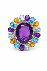 Bague en argent sterling 92,5 avec pierres multicolores KLSR-12276 - Product Image 2