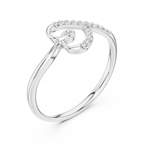 Anillo de Diamantes Cultivados en Laboratorio para Mujer AURELIA LOVE, Oro Blanco de 18 Quilates con Baño de Rodio, Anillo de Compromiso, Regalo de San Valentín, Uso Diario Elegante - Product Image 3