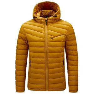 Wholesale Outdoor Light Warm Duck <b>Feather</b> Custom Logo Nylon Hooded Winter Bubble Puff Filled <b>Down</b> Puffer Jackets for Men - Product Image 2