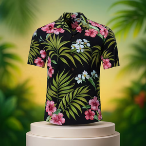 Camisas de Playa para Hombre con Estampado Sublimado en Velour Fino, Personalizables con Degradado de Color, Estilo Hawaiano - Product Image 6