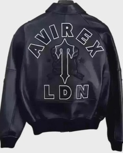 แจ็คเก็ตหนังแท้ Avirex LDN USA รุ่นใหม่สำหรับผู้ชาย หนังวัวแท้ 100% - Product Image 2