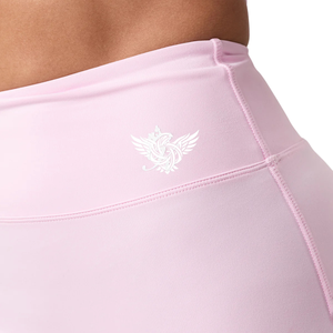 Women's Pink <b>High</b> Waist Capri Yoga Leggings-Seamless Stretch Spandex/Nylon Fabric Comfortable Fit Thin <b>Knee</b>-Length Casual - Product Image 5