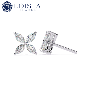 Diamant de laboratoire taille marquise pour boucles d'oreilles de fiançailles avec certificat IGI, bijoux de luxe pour femme - Product Image 1