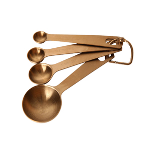 Ensemble de cuillères à mesurer en métal doré, 4 pièces, résistantes à la chaleur, à long manche, outils de cuisine, lavage à la main uniquement, cuillère à mesurer durable - Product Image 5