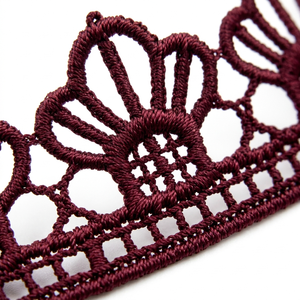 15mm Burgundy Floral Guipure GPO Lace Trim Customizable Direct Factory 20 Meter Packing for Wedding Favors Gift <b>Boxes</b> Invitation - Product Image 3
