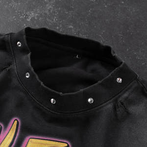เสื้อยืดโอเวอร์ไซส์ผ้าคอตตอนหนานุ่มทรงหลวมไหล่ตกสำหรับผู้ชายสไตล์วินเทจสำหรับฤดูร้อน - Product Image 2