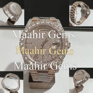 Montre pour homme en acier inoxydable avec cadran en verre mécanique Moissanite VVS, résistante à l'eau 10 bars, style Hip Hop, 100% passe le testeur de diamant - Product Image 2