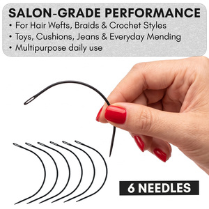Aiguille à coudre incurvée de type C pour extensions de cheveux, pour la pose professionnelle de tissages et la fabrication de perruques - Product Image 3