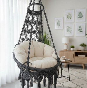 Handmade <b>Macrame</b> Hanging Chair – Boho Swing for Indoor/Outdoor Use - Product Image 2