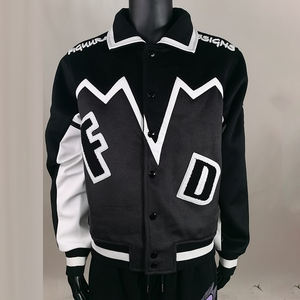 Veste universitaire tendance à col Byron, style streetwear, best-seller, broderies chenille, patchs, vestes d'hiver pour hommes - Product Image 1