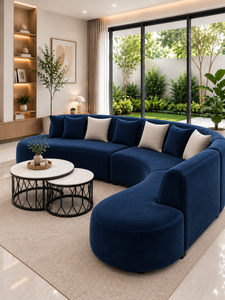 Sofá Curvo Moderno Luna de Emerald Set, Diseño Semicircular con Respaldo Acolchado, Muebles para Sala de Estar, Hotel, Apartamento, Tela Personalizada - Product Image 5