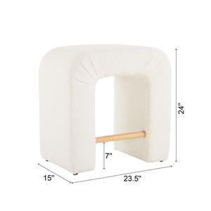 Lot de 2 tabourets et poufs pour îlot de cuisine, 24 pouces, blanc boucle - Product Image 3