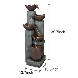 Fontana d'Acqua LED da Giardino da 39,7 Pollici per Decorazione di Casa, Terrazza, Patio e Cortile - Product Image 5