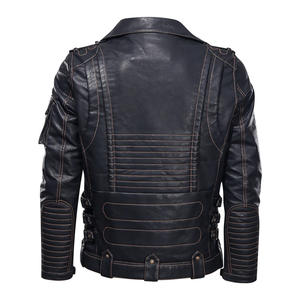 Nueva Chaqueta de Cuero Formal de Primavera para Hombre, Chaqueta de Cuero PU Impermeable, Cortavientos, Transpirable, con Bolsillos con Cremallera, Talla Europea - Product Image 4