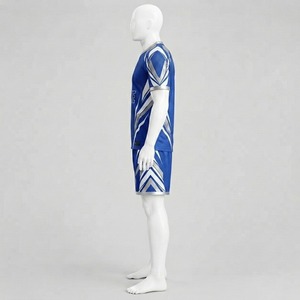 Premium-Qualität Blaues Sublimations-Fußballtrikot-Set Herren Erwachsene Atmungsaktive Polyester-Uniform Nummer 28 Team-Fußballausrüstung - Product Image 5
