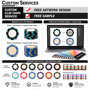Fichas de Póker de Arcilla Personalizadas con Marcadores de Denominación Claros para Simulación de Casino en Casa y Juegos de Competición Amateur - Product Image 2