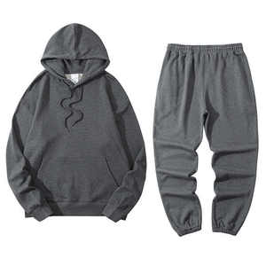 Nouvelle collection printemps-automne : Ensemble décontracté 2 pièces unisexe, sweat à capuche sport col rond couleur unie, coupe ample – Vente chaude - Product Image 1