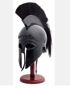 Casco de Guerrero Corintio Griego Medieval Negro CH, Armadura Usable con Plumas, Forro de Cuero, Disfraz Coleccionable, Decoración, Regalo - Product Image 1