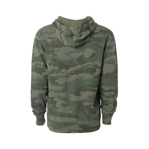 Sudadera con capucha para hombre con cremallera, 100% algodón orgánico, estampado, lavado ácido, cremallera bidireccional, parche desgastado - Product Image 2
