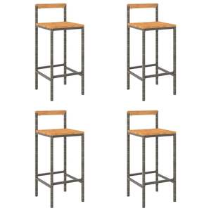 Ensemble de 4 tabourets de bar gris pour mobilier de patio, pour divertissements en plein air - Product Image 2