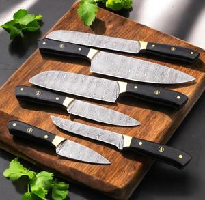Juego de Cuchillos de Chef de Acero de Damasco de 6 Piezas, Forjados a Mano por Steel Craft International, con Mangos de Madera, Hojas Afiladas, Ambidiestros - Product Image 3