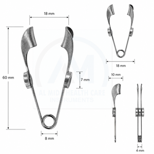 Spéculum ophtalmique chirurgical AL MIDA, rétracteur oculaire manuel en acier inoxydable, instrument ORL de classe I certifié CE AMHC-R-475 Easy - Product Image 5