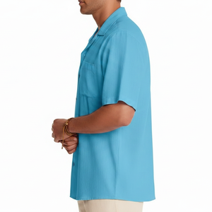 Chemises d'été pour hommes tendance, couleur unie, streetwear décontracté, respirantes, écologiques, logo imprimé personnalisé, vente en gros, directement de l'usine - Product Image 4