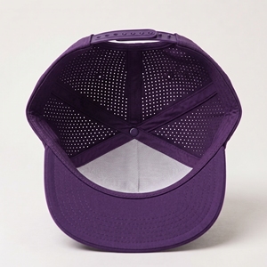 INJAE <b>Purple</b> Perforated Snapback Cap Breathable Mesh Fabric 100% Polyester Adjustable <b>Hat</b> for Sports Outdoor Wear - Product Image 5