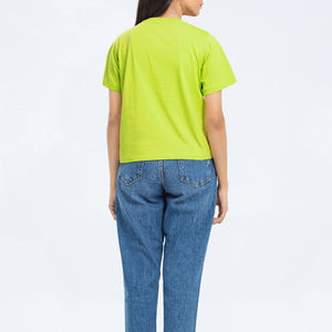 Camiseta Deportiva de Verano para Mujer, Casual, 100% Algodón, Corte Regular, Manga Corta, Transpirable, Ecológica, Antiarrugas, Estampada, Personalizada - Product Image 6