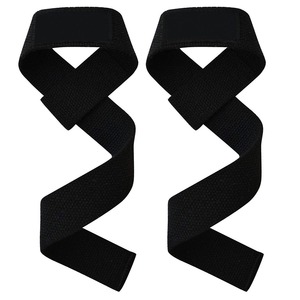 Adjustable Nylon <b>Lifting</b> <b>Straps</b> With Velcro Closure <b>For</b> Gym Weightlifting Unisex Black - Product Image 1